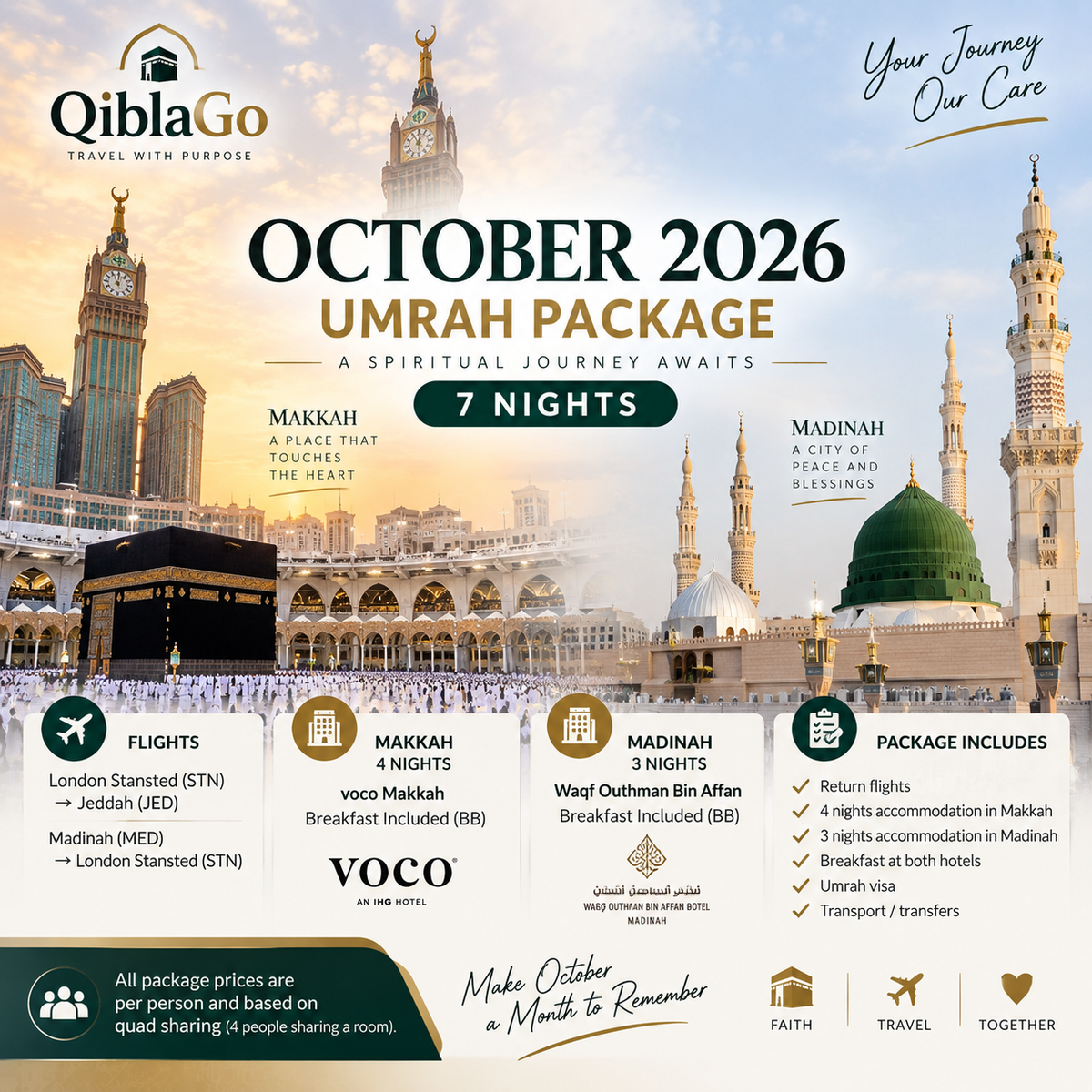 October 2026 Umrah Package – 7 Nights